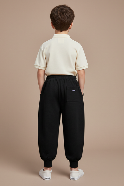 Pantalon Baggy Noir Coton Ample Confortable Garçon - Molleton - vue 2
