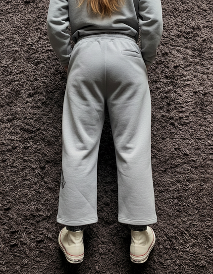 Pantalon Baggy Gris Imprimé Fusil Cordon Large Décontracté - Molleton
