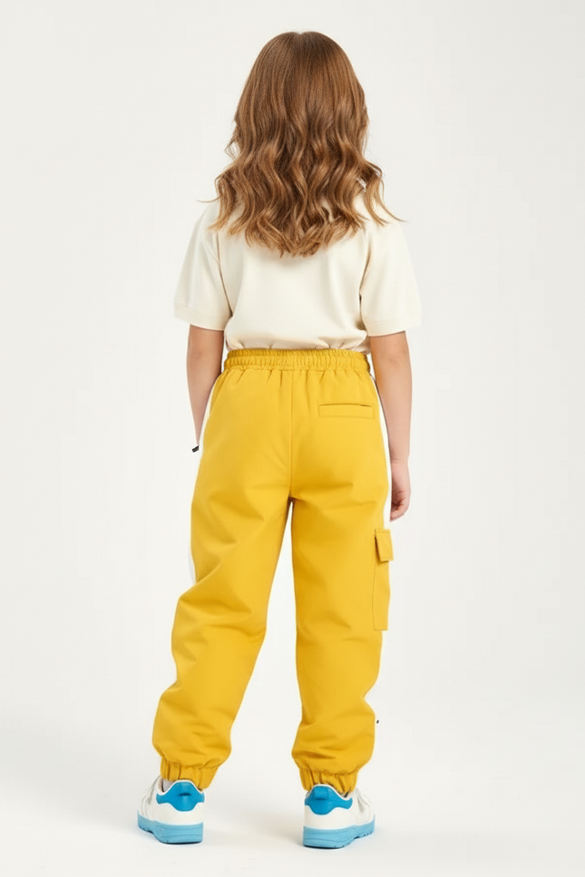 Pantalon Baggy Jaune Moutarde Ample Imperméable Enfant - Polyester - vue 2
