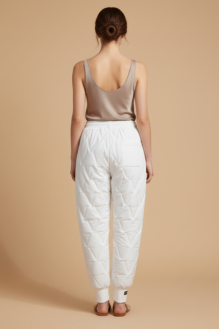 Pantalon Baggy Blanc Matelassé Ample Confortable Femme - Polyester - vue 2