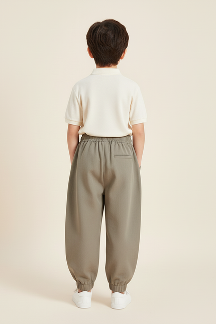 Pantalon Baggy Kaki Coton Ample Décontracté Sport Enfant - Molleton - vue 2