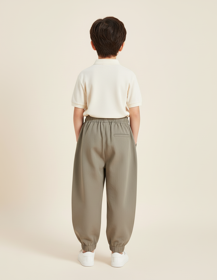 Pantalon Baggy Kaki Coton Ample Décontracté Sport Enfant - Molleton - vue 2