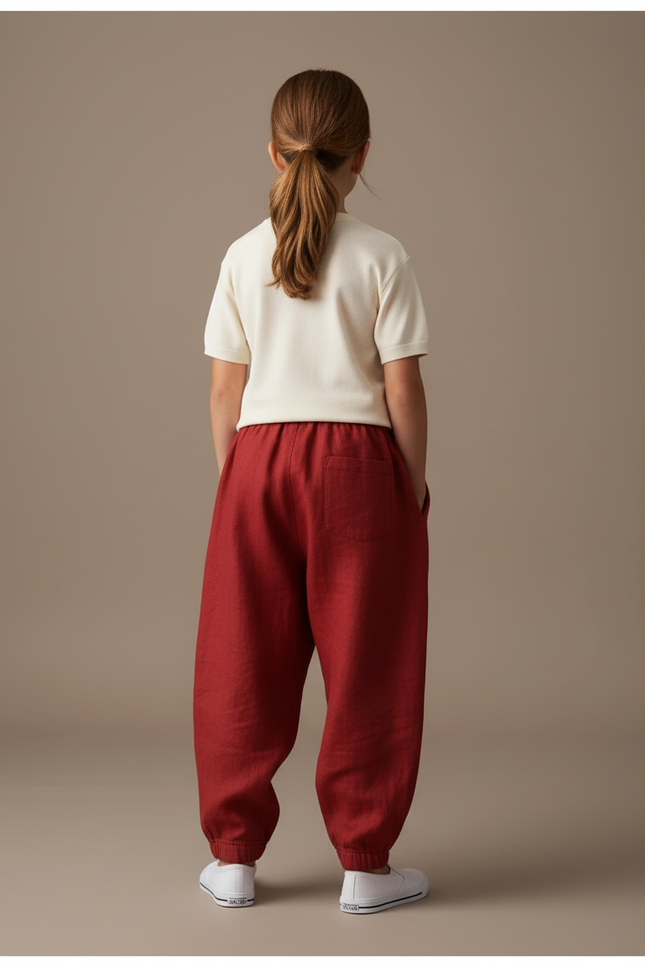Pantalon Baggy Rouge Coton Ample Majin Buu Enfant - Lin - vue 2