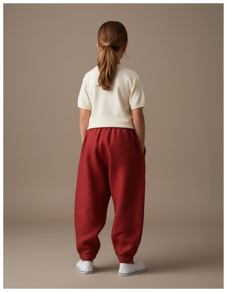 Pantalon Baggy Rouge Coton Ample Majin Buu Enfant - Lin - vue 2