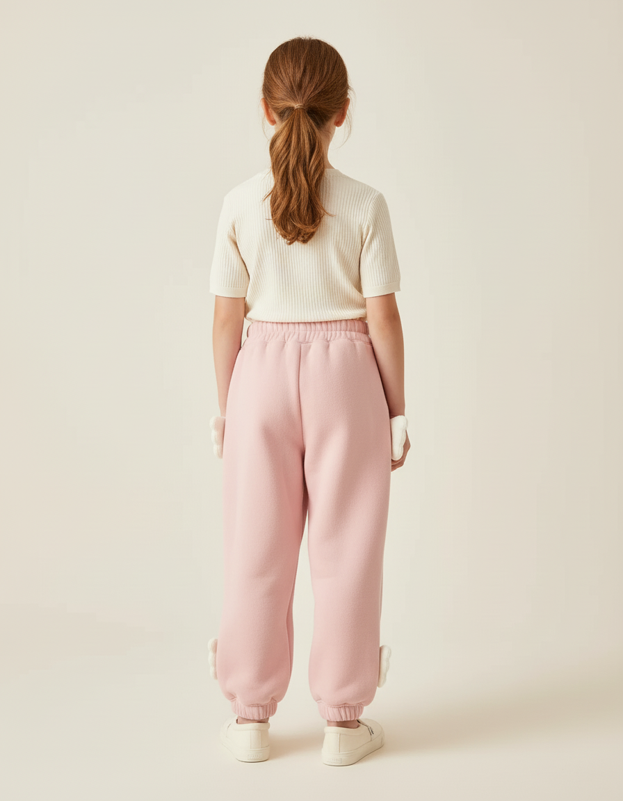 Pantalon Baggy Rose Molleton Ailes Ample Enfant - vue 2