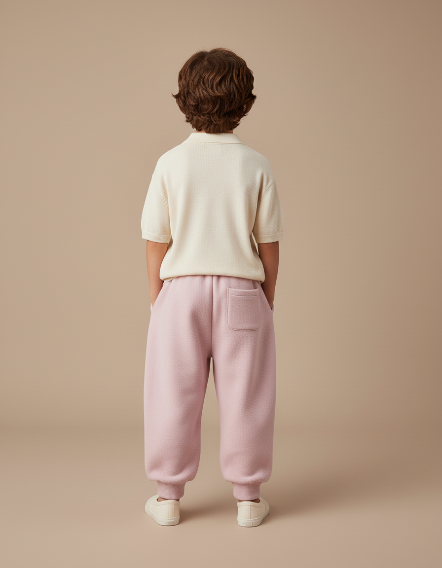 Pantalon Baggy Rose Molleton Lapin Enfant Hiver - vue 2