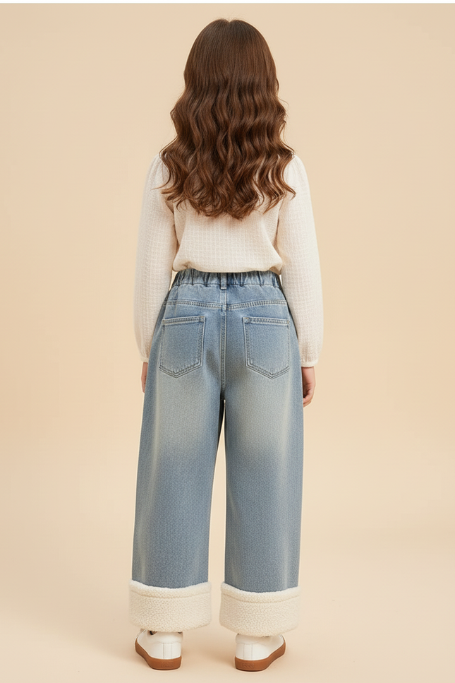 Pantalon Baggy Denim Bleu Ample Doublé Chat - Jean - vue 2