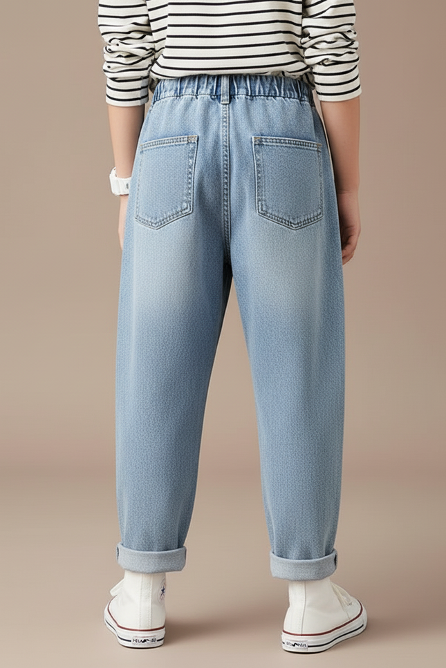 Pantalon Baggy Jean Bleu Clair Ample Enfant - vue 2
