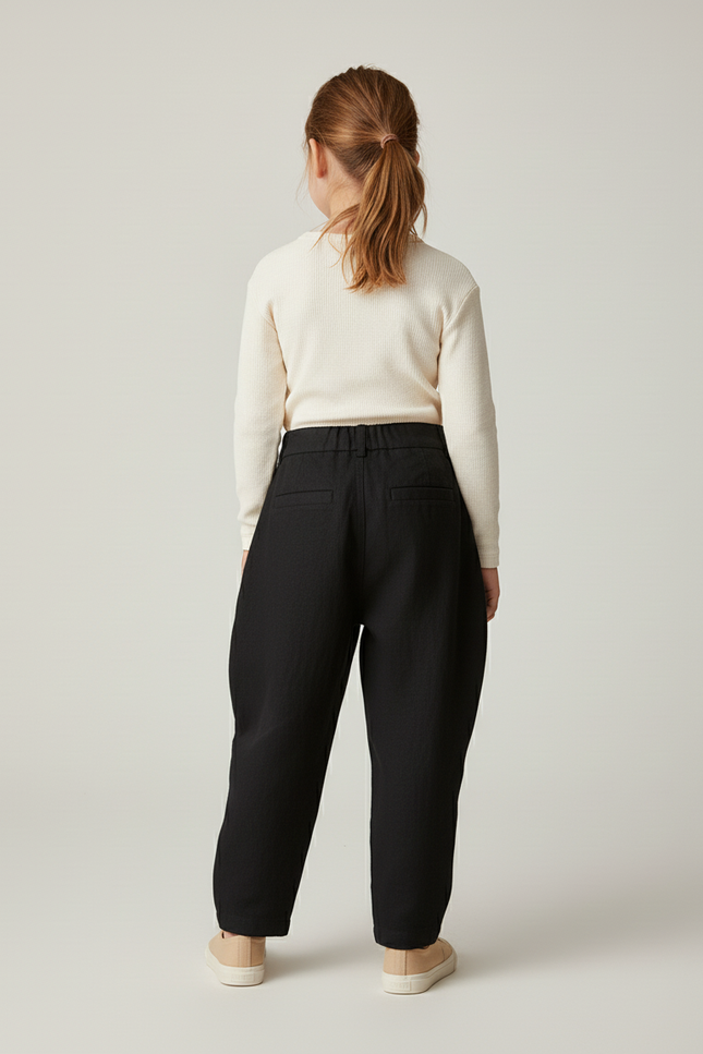 Pantalon Baggy Noir Lin Ample Enfant Plié - vue 2