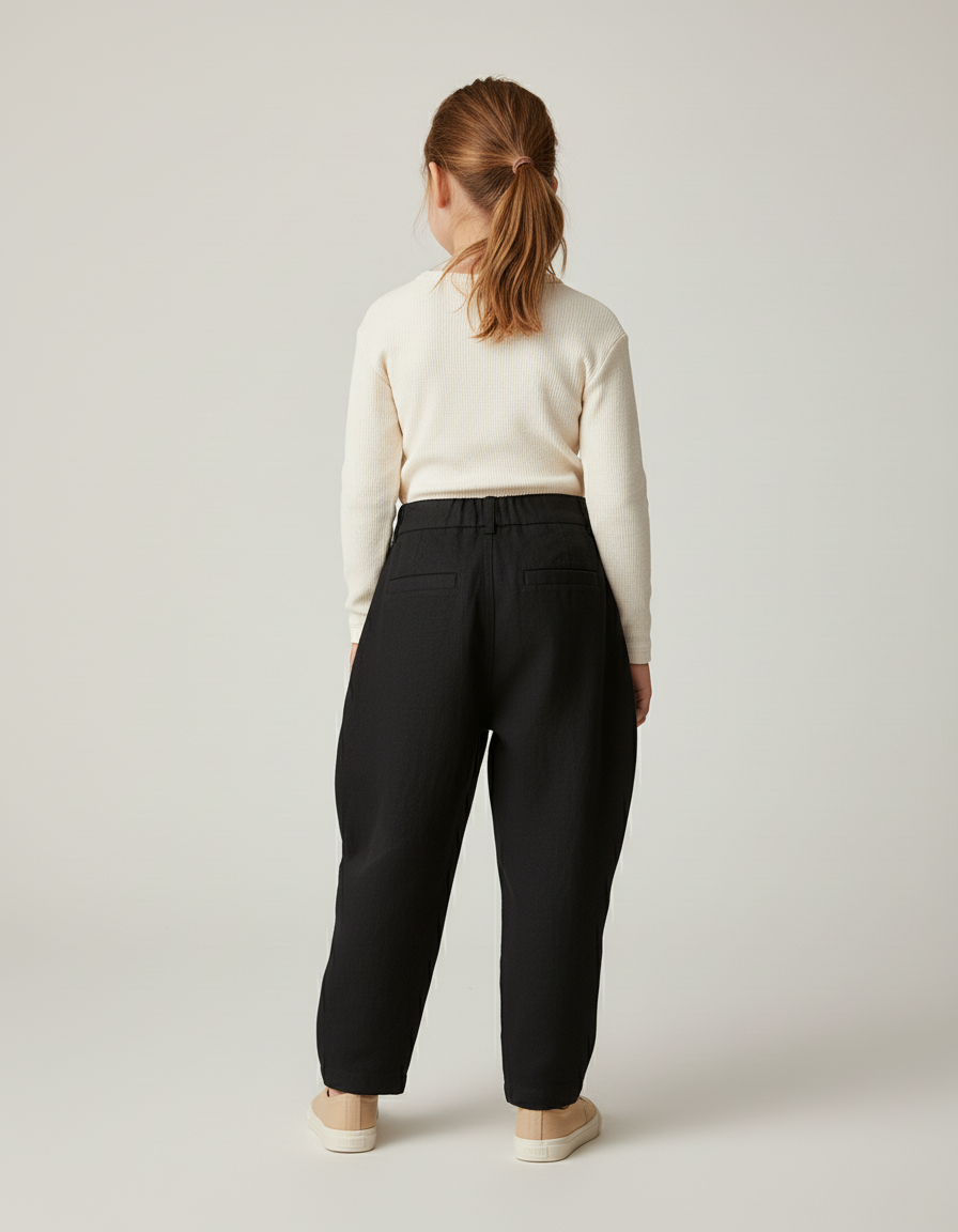 Pantalon Baggy Noir Lin Ample Enfant Plié - vue 2