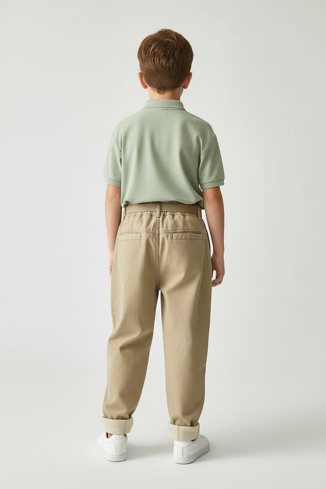 Pantalon Baggy Kaki Velours Décontracté Garçon - vue 2