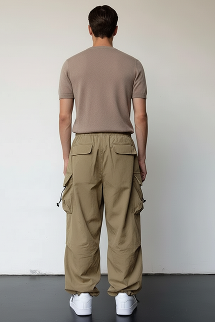 Pantalon Baggy Parachute - Kaki Polyester - vue 2