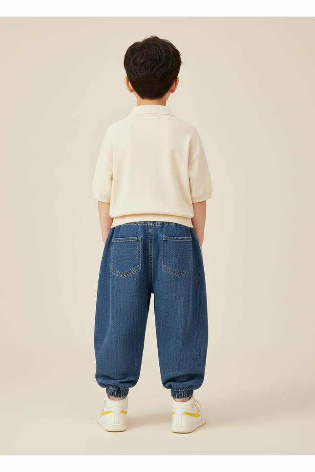 Pantalon Baggy Jean Bleu Ample Smiley Garçon - vue 2