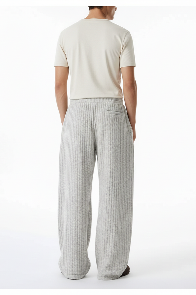 Pantalon Baggy Côtelé Gris Ample Confortable Homme - Maille - vue 2