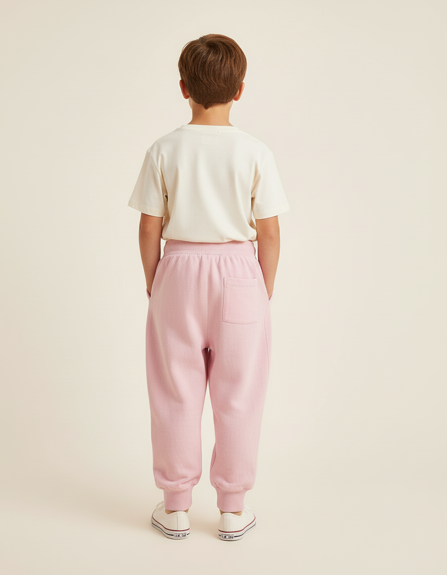 Pantalon Baggy Rose Coton Ample Confortable Enfant - Molleton - vue 2