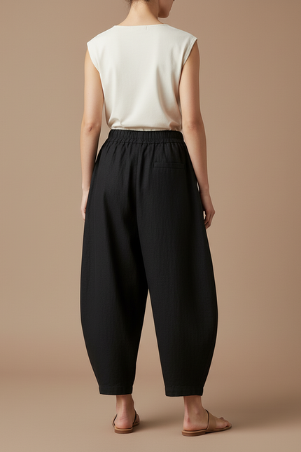 Pantalon Sport Baggy Femme - Noir Lin - vue 2