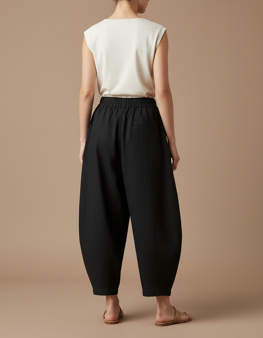 Pantalon Sport Baggy Femme - Noir Lin - vue 2
