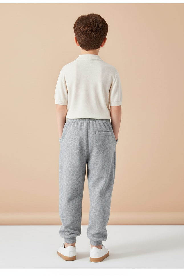 Pantalon Baggy Gris Ample Molletonné Doux Garçon - vue 2