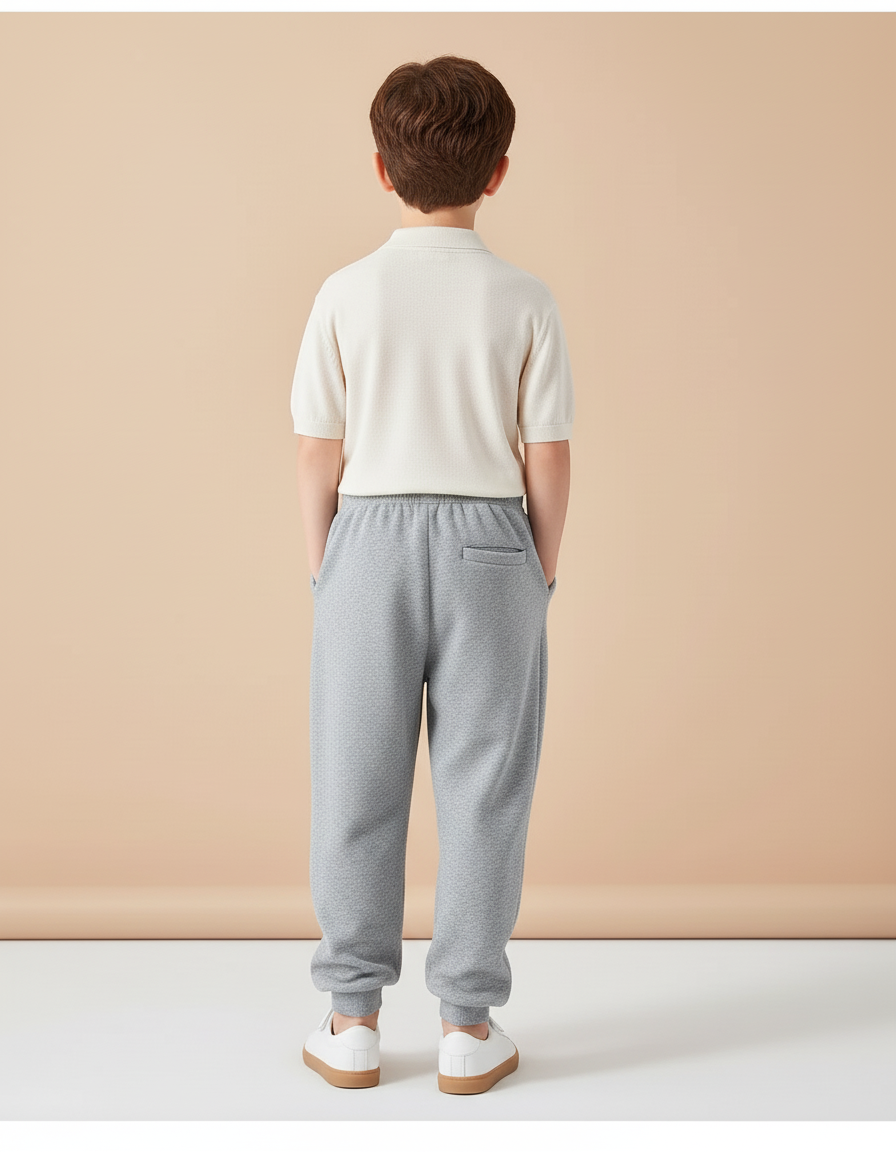 Pantalon Baggy Gris Ample Molletonné Doux Garçon - vue 2
