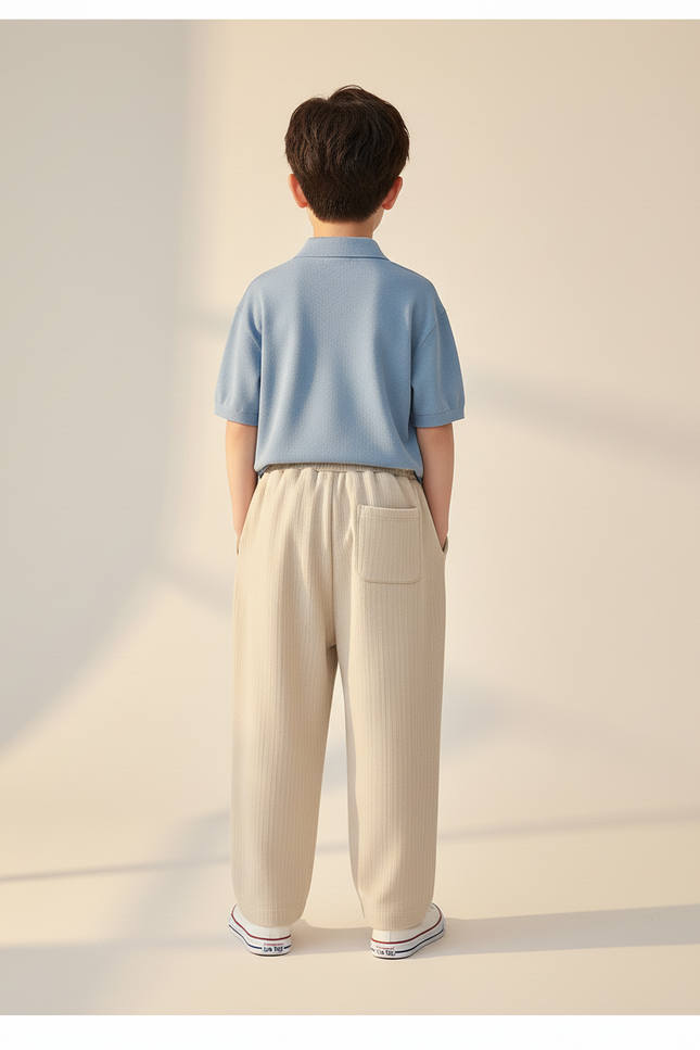 Pantalon Baggy Beige Côtelé Ample Décontracté Garçon - Cordé - vue 2