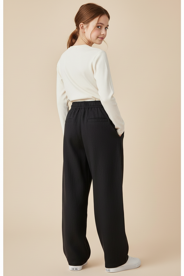 Pantalon Baggy Noir Ample Coton Enfant Fille - Lin - vue 2