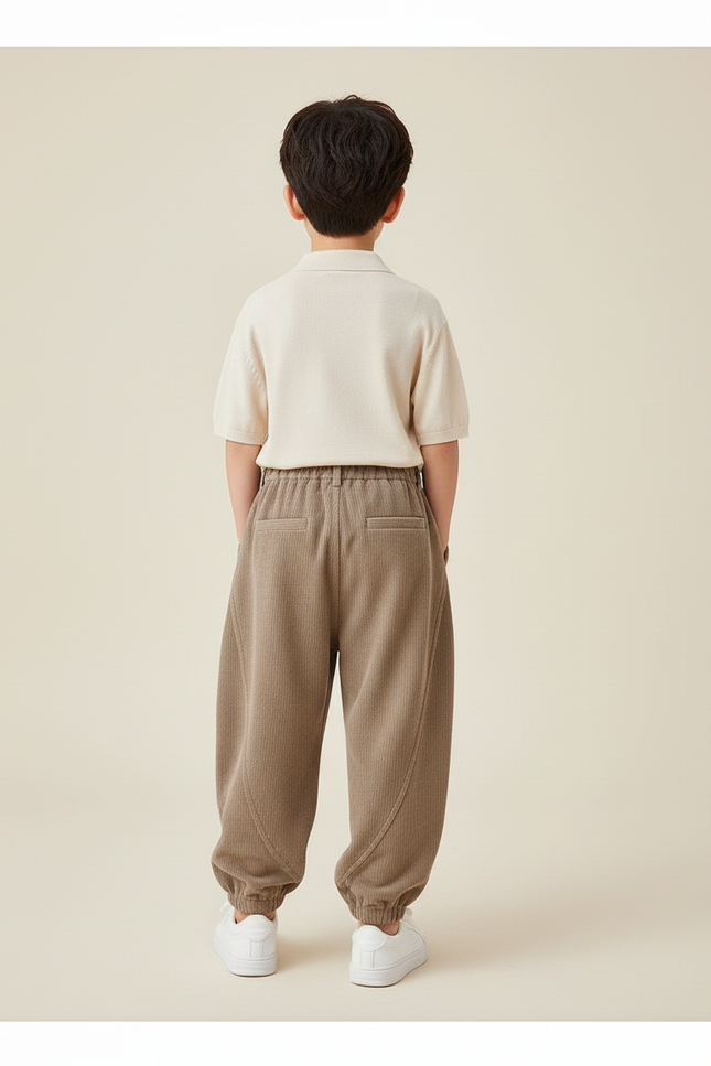 Pantalon Baggy Marron Velours Côtelé Ample Enfant - Cordé - vue 2