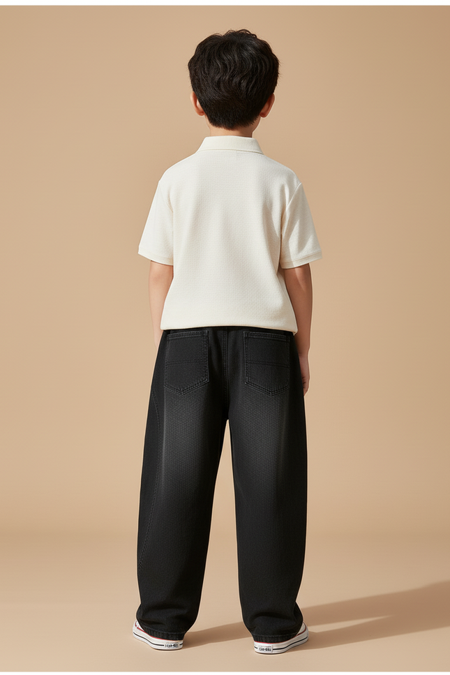 Pantalon Baggy Noir Ample Cordon Décontracté Jean - vue 2