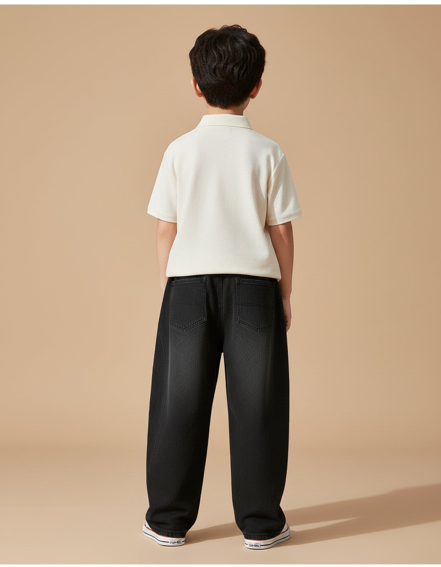 Pantalon Baggy Noir Ample Cordon Décontracté Jean - vue 2