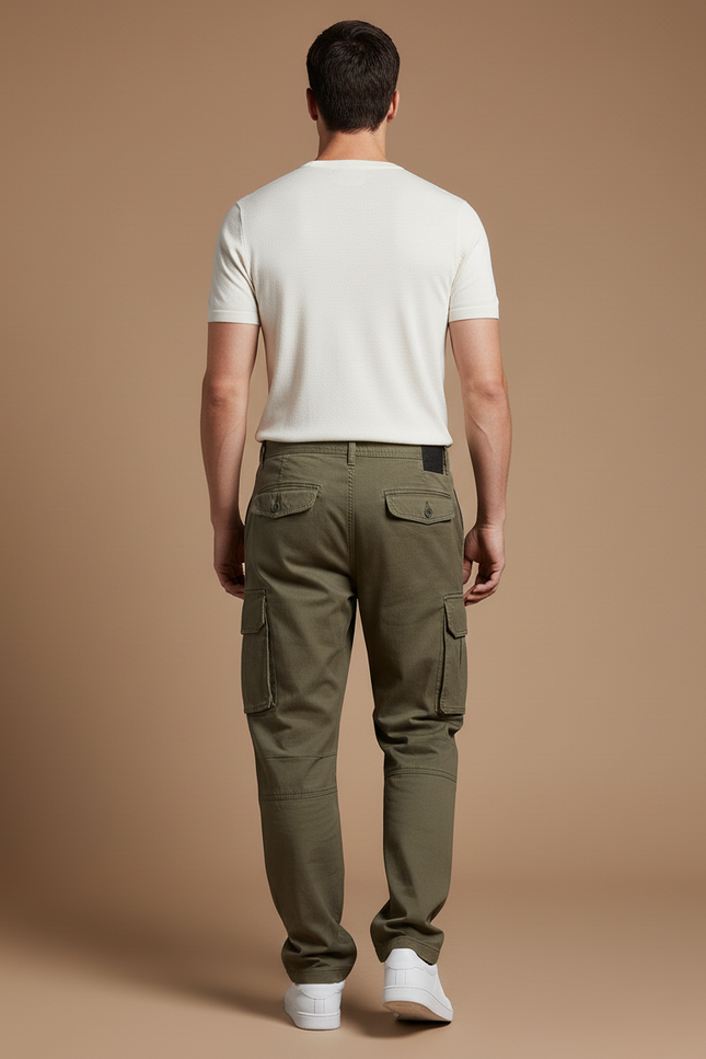Pantalon Baggy Kaki Coton Ample Cargo Décontracté Homme - Toile - vue 2