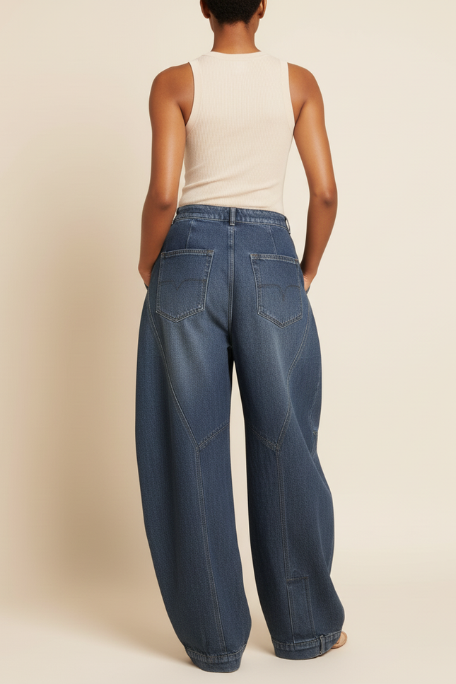 Pantalon Baggy Hip Hop Femme - Bleu Jean - vue 2