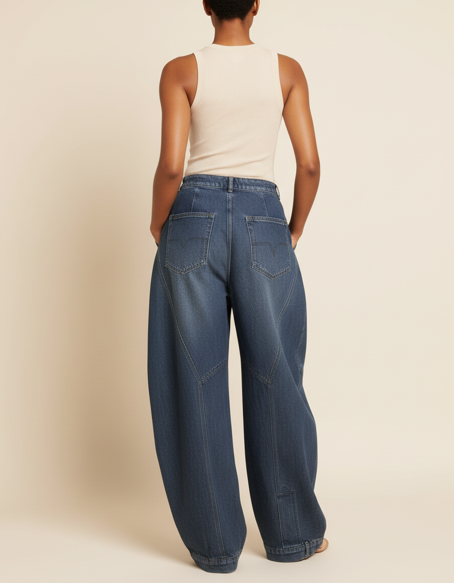 Pantalon Baggy Hip Hop Femme - Bleu Jean - vue 2