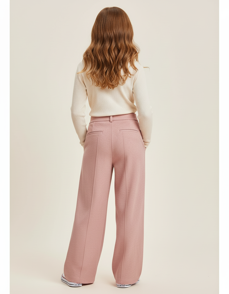 Pantalon Baggy Rose Plissé Ample Confortable Fille - Molleton - vue 2