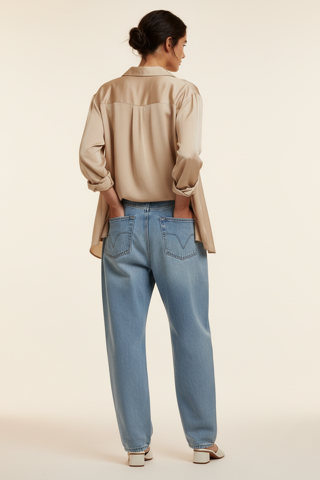 Pantalon Baggy Jean Clair Ample Imprimé Manga Femme - Bleu - vue 2