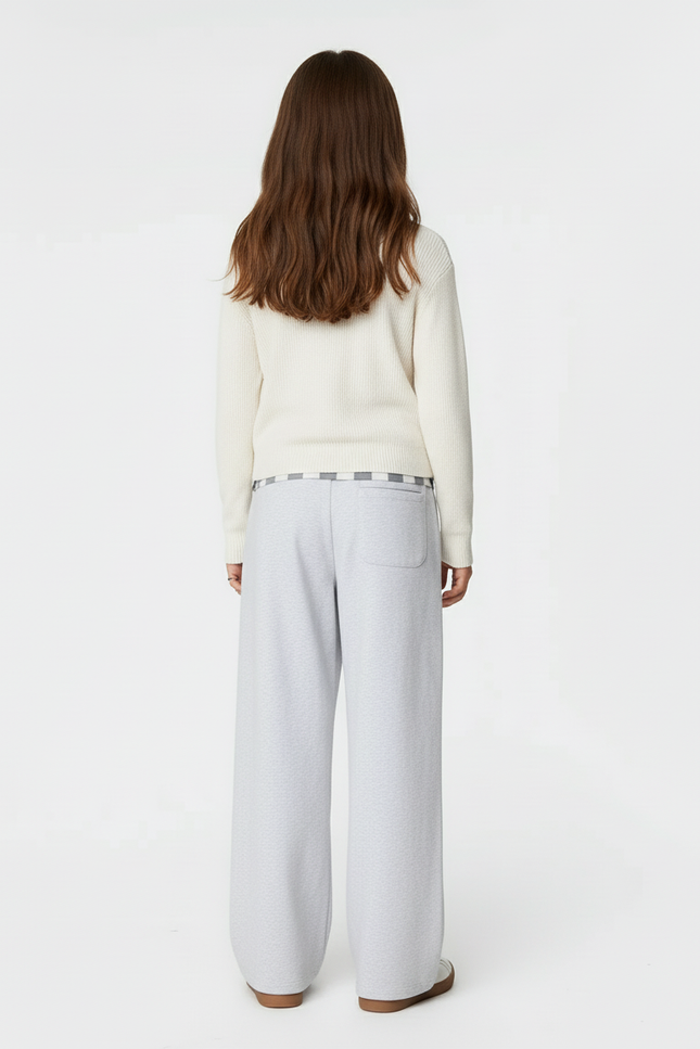 Pantalon Baggy Gris Clair Ample Décontracté Confortable Fille - Molleton - vue 2