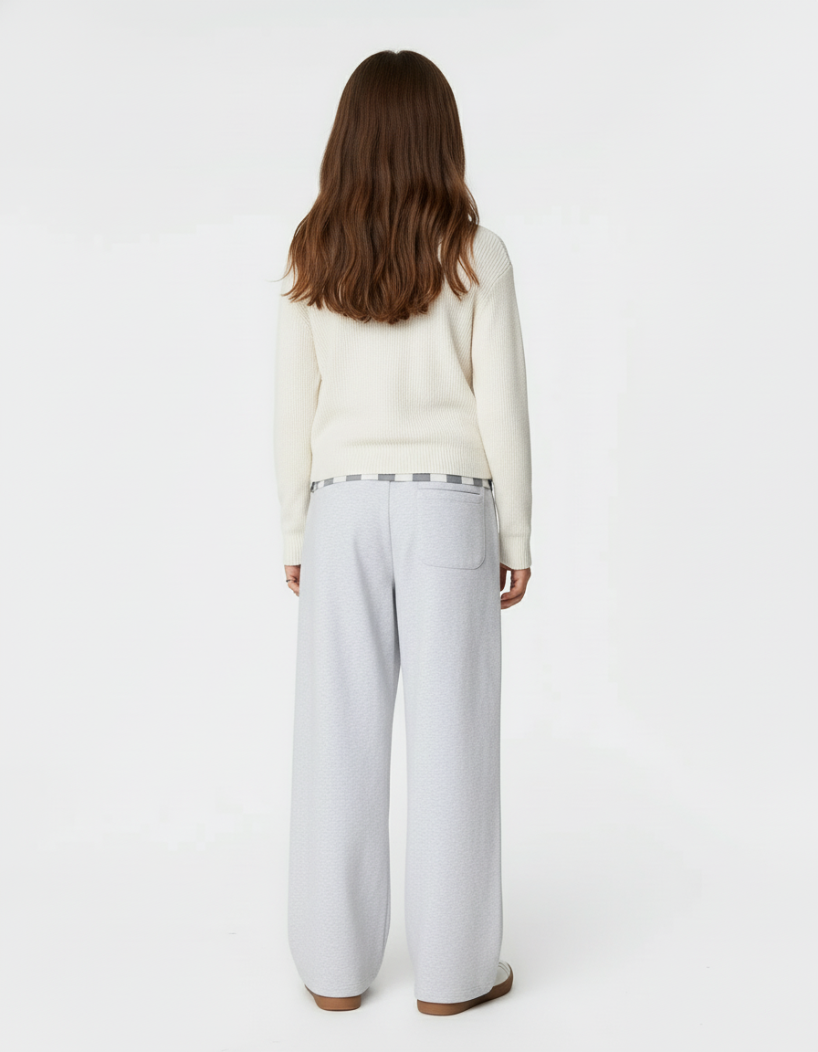 Pantalon Baggy Gris Clair Ample Décontracté Confortable Fille - Molleton - vue 2