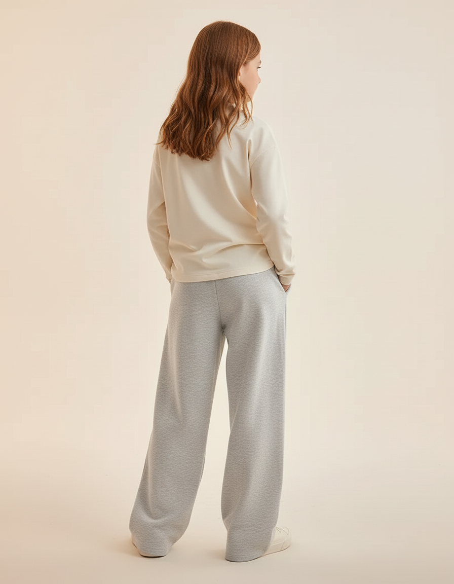 Pantalon Baggy Gris Coton Ample Décontracté Confortable - Molleton - vue 2