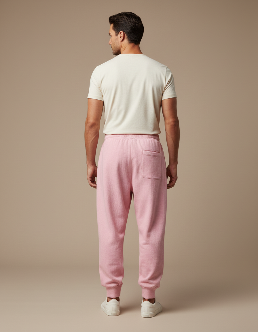 Pantalon Baggy Rose Imprimé Cordon Molleton Homme - vue 2