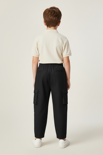 Pantalon Baggy Noir Cargo Décontracté Enfant Fluorescent - Polyester - vue 2