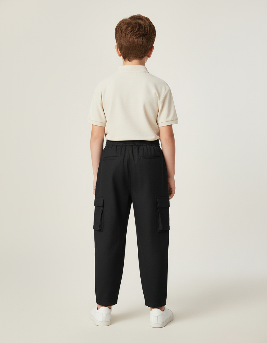 Pantalon Baggy Noir Cargo Décontracté Enfant Fluorescent - Polyester - vue 2