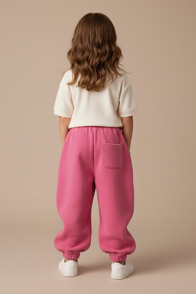 Pantalon Baggy Rose Molletonné Hiver Chaud Enfant - vue 2