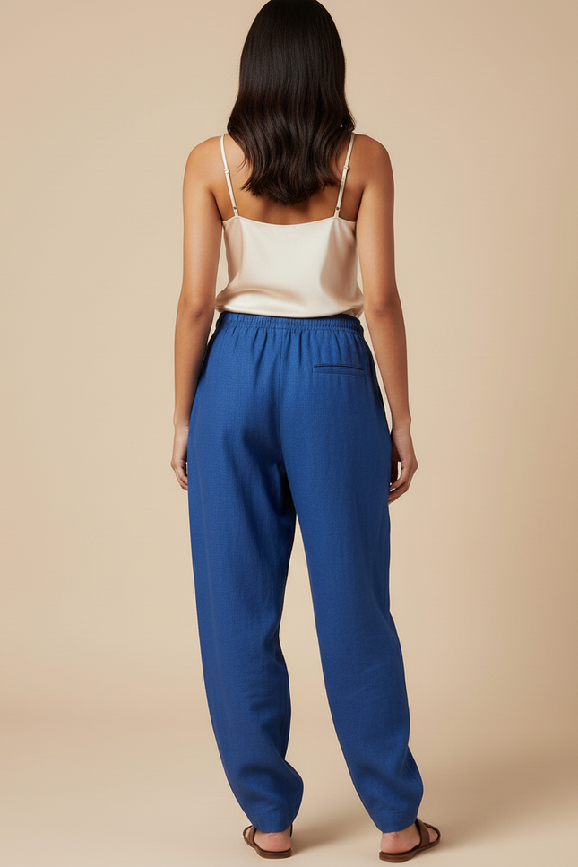 Pantalon Baggy Bleu Imprimé Bratz Cordon Fluide - Lin - vue 2