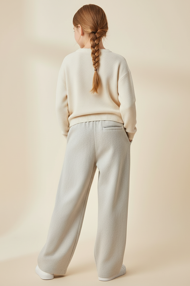 Pantalon Baggy Gris Clair Ample Décontracté Fille - Molleton - vue 2