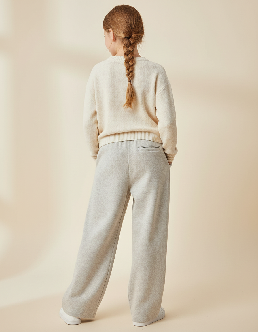 Pantalon Baggy Gris Clair Ample Décontracté Fille - Molleton - vue 2