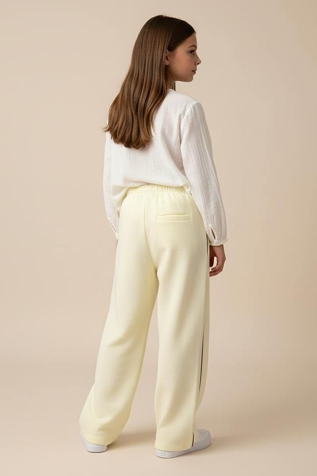 Pantalon Baggy Jaune Ample Décontracté Rayures - Molleton - vue 2