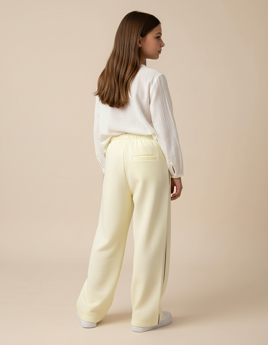 Pantalon Baggy Jaune Ample Décontracté Rayures - Molleton - vue 2