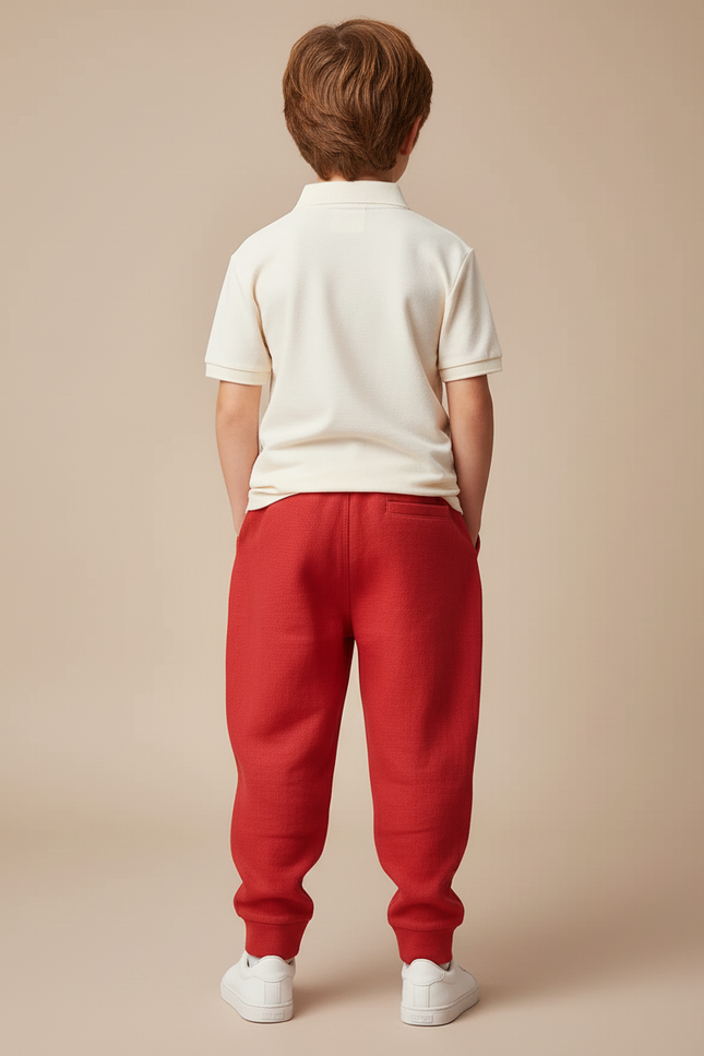 Pantalon Baggy Rouge Imprimé Basketball Décontracté Garçon - Lin - vue 2