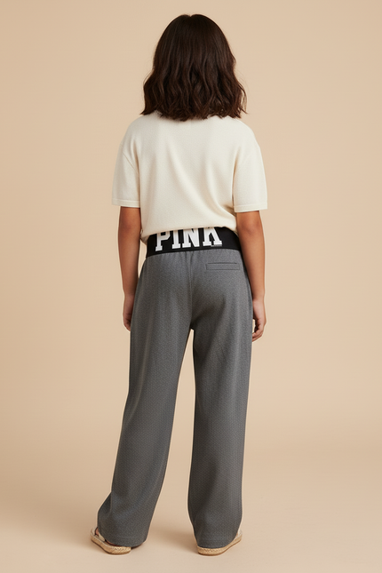 Pantalon Baggy Gris Ample Confortable Décontracté Fille - Molleton - vue 2