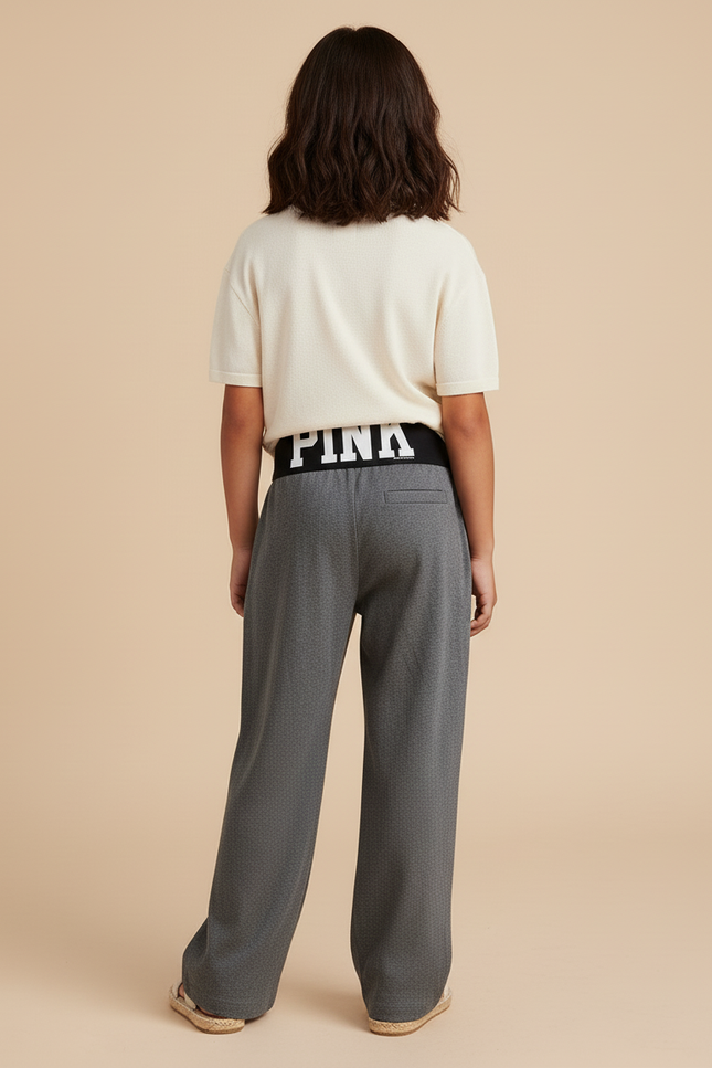 Pantalon Baggy Gris Ample Confortable Décontracté Fille - Molleton - vue 2