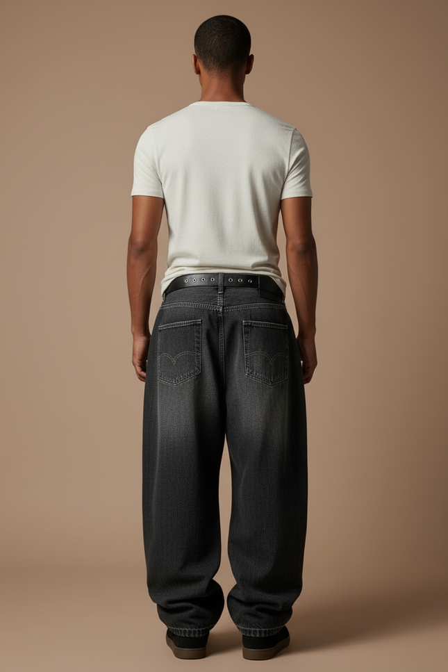 Pantalon Baggy Skate - Gris Jean - vue 2