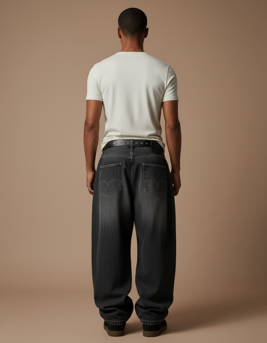 Pantalon Baggy Skate - Gris Jean - vue 2